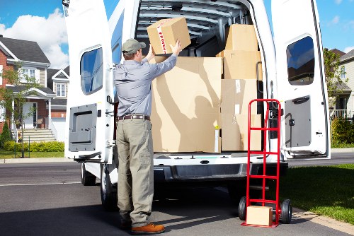 Moving crew transporting household items during a local relocation