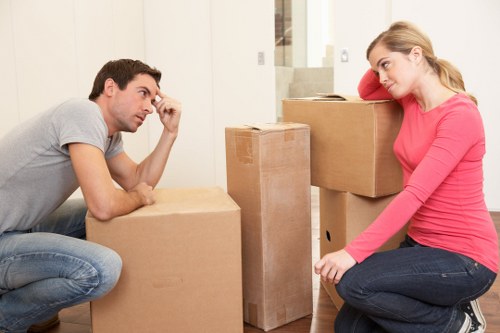 Checklist and packed boxes prepared for moving day