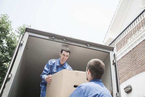 Prepared belongings ready for removals van transport