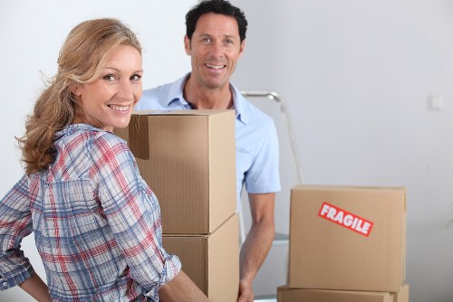 Trained moving staff using PPE during a relocation