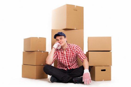 Office equipment and furniture prepared for a Mottingham move